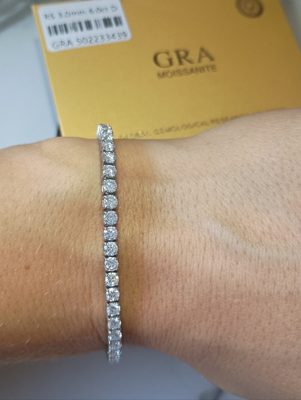 Moissanite Silver 3mm Tennis Bracelet 7in Pass Tester Brand New